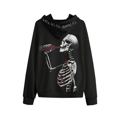 Smoking Skeleton Raglan Hoodie